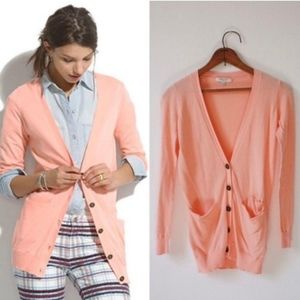 Madewell peach cardigan sweater